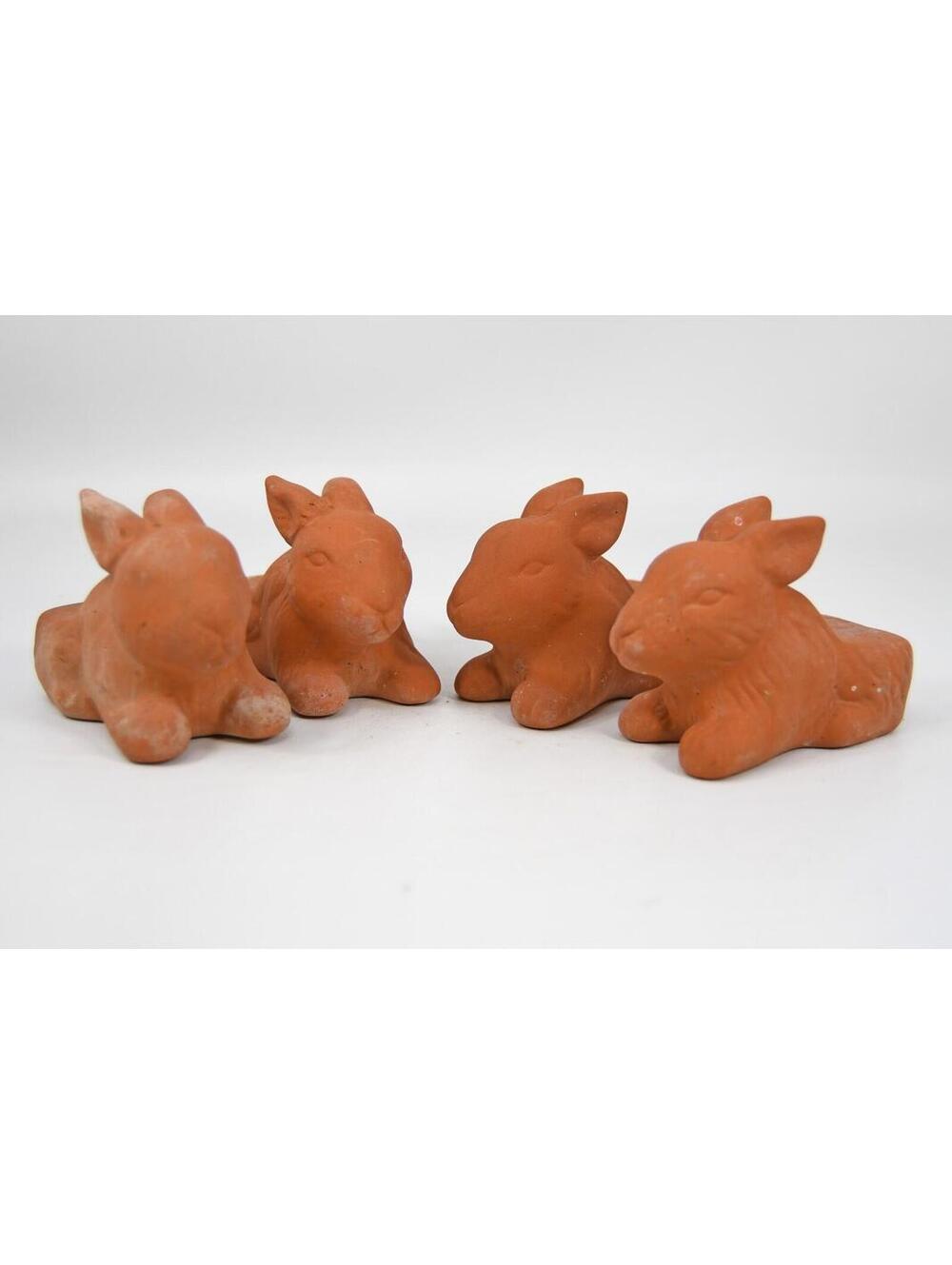 Vintage Norcal Pottery Terracotta Bunny Rabbit Shaped Pot Feet Risers Set of 4